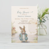 Peter Rabbit Baby shower Uitnodiging (Staand voorkant)