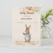 Peter Rabbit Baby shower Uitnodiging (Staand voorkant)