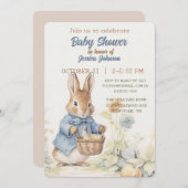 Peter Rabbit Baby shower Uitnodiging (Voorkant / Achterkant)