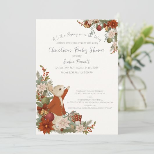 Peter Rabbit Baby shower Uitnodiging (Staand voorkant)