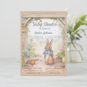 Peter Rabbit Baby shower Uitnodiging (Staand voorkant)