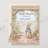 Peter Rabbit Baby shower Uitnodiging (Voorkant / Achterkant)