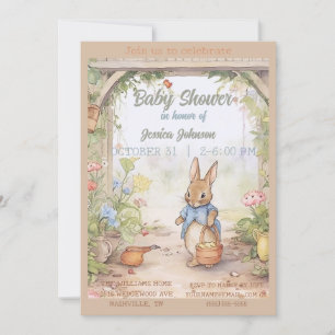 Peter Rabbit Baby shower Uitnodiging
