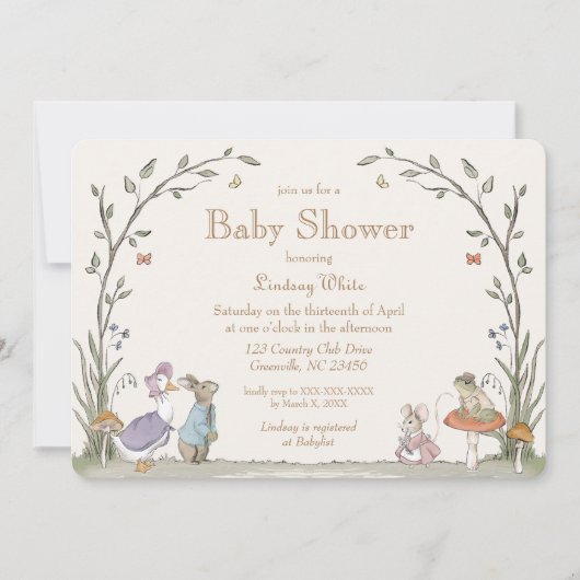 Peter Rabbit Baby shower Uitnodiging (Voorkant)
