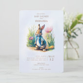 Peter Rabbit Baby shower Uitnodiging (Staand voorkant)
