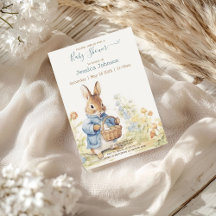 Peter Rabbit Baby shower Uitnodiging