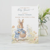 Peter Rabbit Baby shower Uitnodiging (Staand voorkant)
