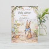 Peter Rabbit Baby shower Uitnodiging (Staand voorkant)