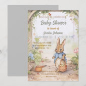 Peter Rabbit Baby shower Uitnodiging (Voorkant / Achterkant)