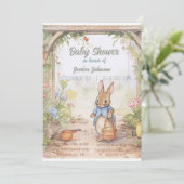 Peter Rabbit Baby shower Uitnodiging (Staand voorkant)