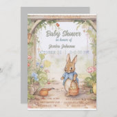 Peter Rabbit Baby shower Uitnodiging (Voorkant / Achterkant)
