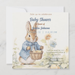 Peter Rabbit Baby shower Uitnodiging