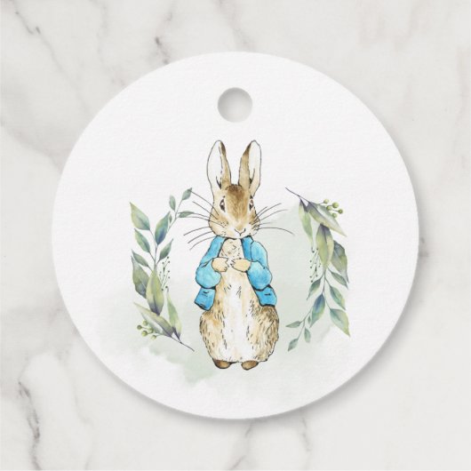 Peter Rabbit Baby shower Uitnodiging Bedankjes Labels (Achterkant)