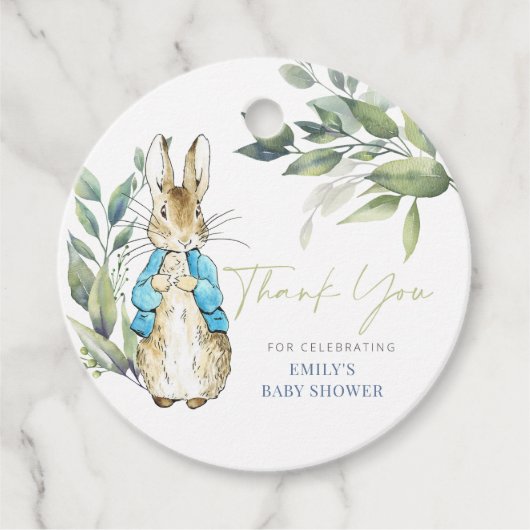 Peter Rabbit Baby shower Uitnodiging Bedankjes Labels (Voorkant)