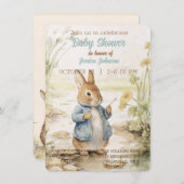 Peter Rabbit Baby shower Uitnodiging Informatiekaartje (Voorkant / Achterkant)