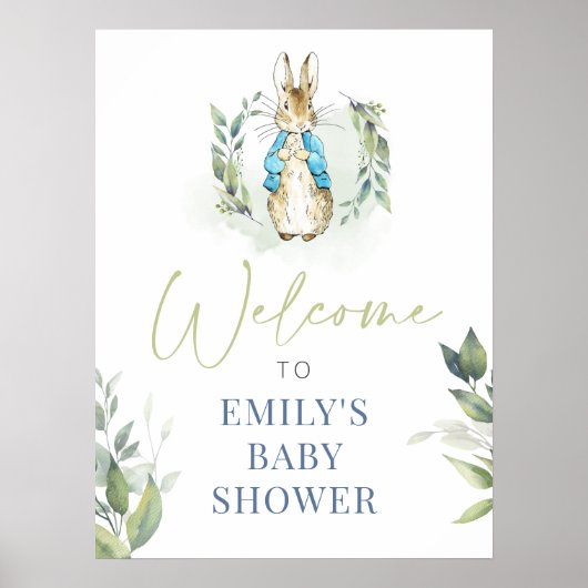 Peter Rabbit Baby shower Uitnodiging Poster (Voorkant)