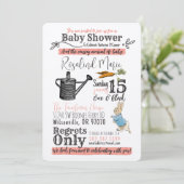  Peter Rabbit Baby shower Uitnodiging - Roze (Staand voorkant)