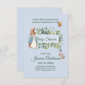 Peter Rabbit BABY SHOWER Uitnodigingen Jongen of M (Voorkant / Achterkant)