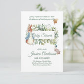 Peter Rabbit BABY SHOWER Uitnodigingen Jongen of M (Staand voorkant)