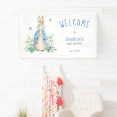 Peter Rabbit Baby shower Welcome Sign Spandoek (Insitu)