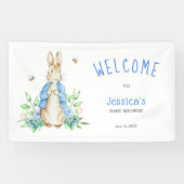 Peter Rabbit Baby shower Welcome Sign Spandoek (Horizontaal)