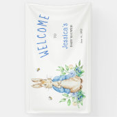 Peter Rabbit Baby shower Welcome Sign Spandoek (Verticaal)