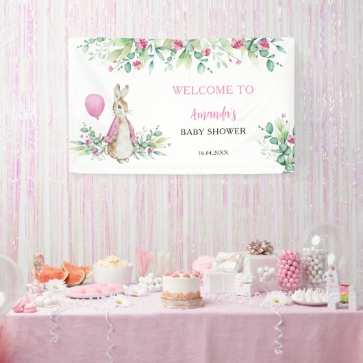 Peter Rabbit Baby shower Welkom Achtergrond Spandoek (Feest)