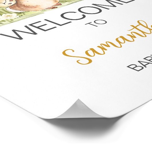 Peter Rabbit Baby shower Welkom Poster (Hoek)