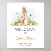 Peter Rabbit Baby shower Welkom Poster (Voorkant)
