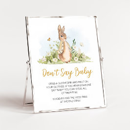 Peter Rabbit Baby shower Zeg geen Baby Poster