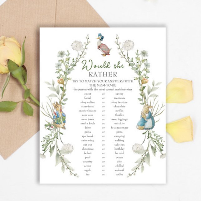 Peter Rabbit Baby shower zou ze liever (Creator heeft geüpload)