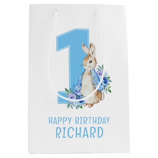 Peter Rabbit Baby's eerste verjaardag Medium Cadeauzakje (Voorkant)
