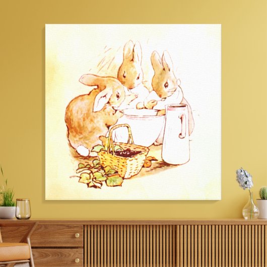 Peter Rabbit Beatrix Potter Canvas Afdruk (Insitu (Woonkamer))