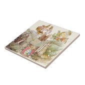 Peter Rabbit Beatrix Potter Collage Vintage Tegeltje (Zijkant)