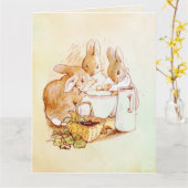 Peter Rabbit Beatrix Potter Kaart (Gele Bloem)