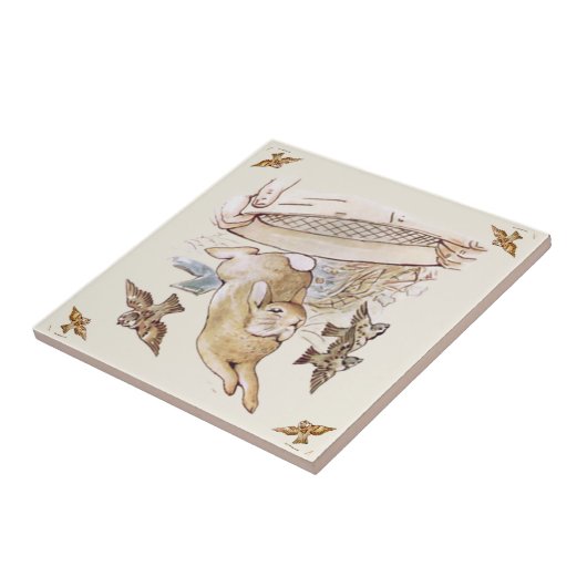 Peter Rabbit Beatrix Potter McGregor Ceramic Tile Tegeltje (Zijkant)