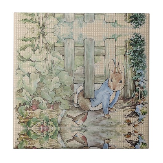 Peter Rabbit Beatrix Potter Sneaking Tegeltje (Voorkant)