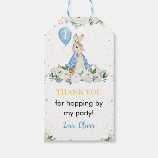 Peter Rabbit Bedankt Label Verjaardagsfeestje Cadeaulabel (Voorkant)