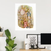 Peter Rabbit Benjamin en Flopsy Bunny Beatrix Pot Poster (Thuiskantoor)
