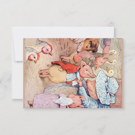 Peter Rabbit (biggen) Weefselpapier Bedankkaart (Voorkant)