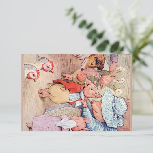 Peter Rabbit (biggen) Weefselpapier Bedankkaart (Staand voorkant)