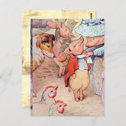 Peter Rabbit (biggen) Weefselpapier Briefkaart (Voorkant / Achterkant)