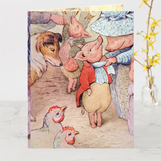 Peter Rabbit (biggen) Weefselpapier Kaart (Gele Bloem)