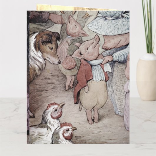 Peter Rabbit (biggen) Weefselpapier Kaart (Achterkant)