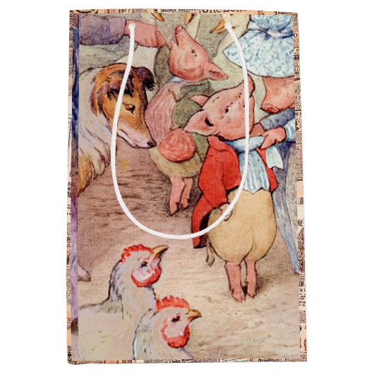 Peter Rabbit (biggen) Weefselpapier Medium Cadeauzakje (Voorkant)