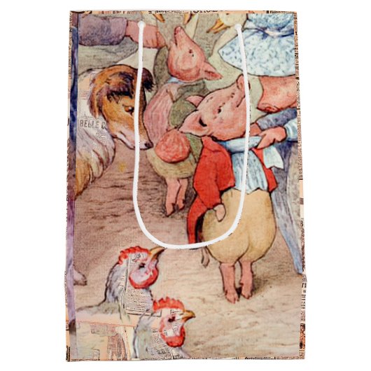 Peter Rabbit (biggen) Weefselpapier Medium Cadeauzakje (Achterkant)