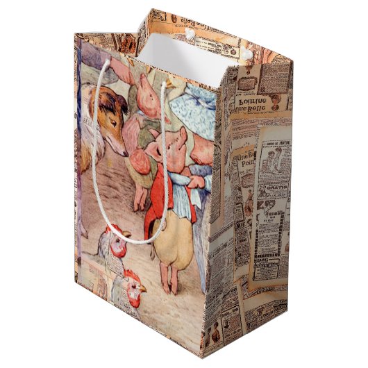 Peter Rabbit (biggen) Weefselpapier Medium Cadeauzakje (Achterkant Gekanteld)