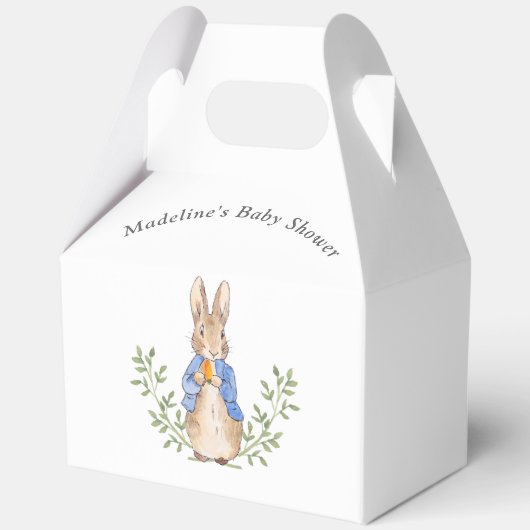 Peter Rabbit Blauw Wit Baby shower Bedankdoosjes (Achterkant)