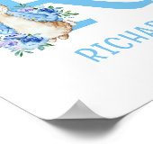 Peter Rabbit Blauwe Baby Naam Poster (Hoek)