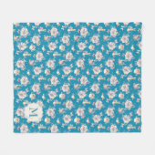 Peter Rabbit | Blauwe tuin Fleece Deken (Voorkant (Horizontaal))